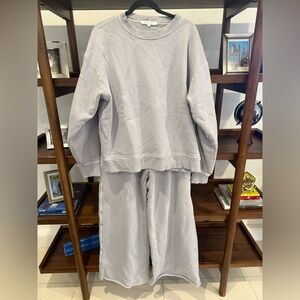 Slvrlake Grey Sweatshirt and Wide Leg Sweatpant Set